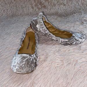 Lucky Brand Ballet Elysia Gray Velvet Flats